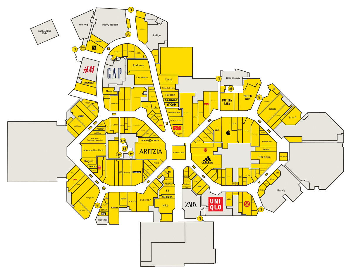CF Sherway Gardens Directory Map