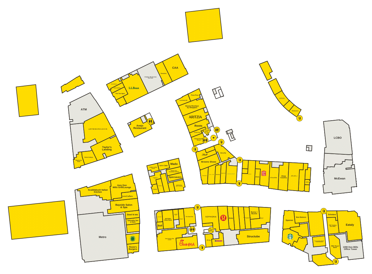 CF Shops at Don Mills Directory Map