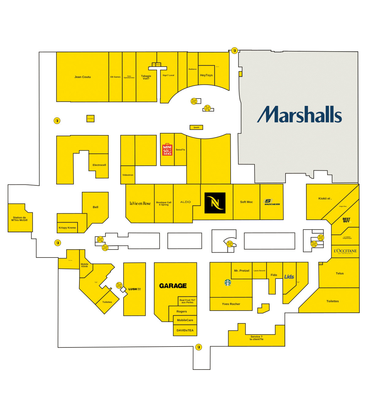 Centre Eaton de Montréal Directory Map