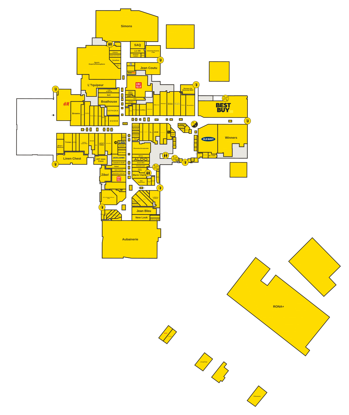 Galeries d'Anjou Directory Map