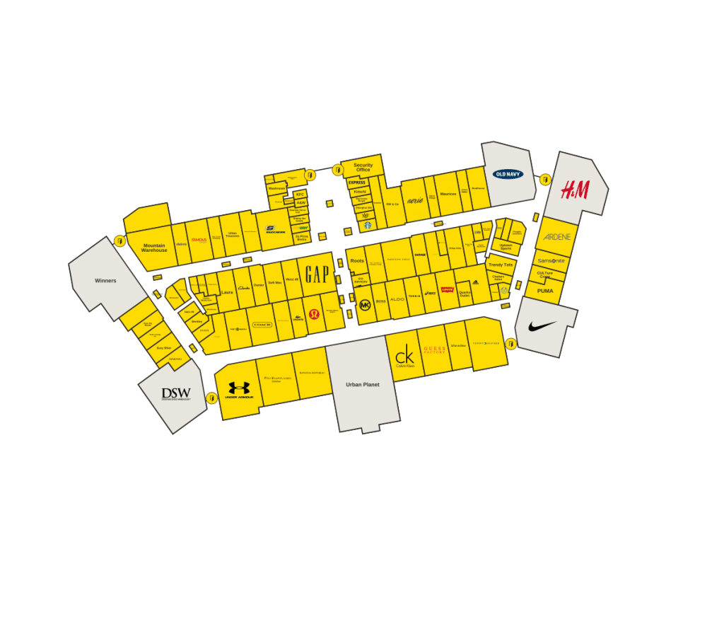 Outlet Collection Winnipeg Directory Map