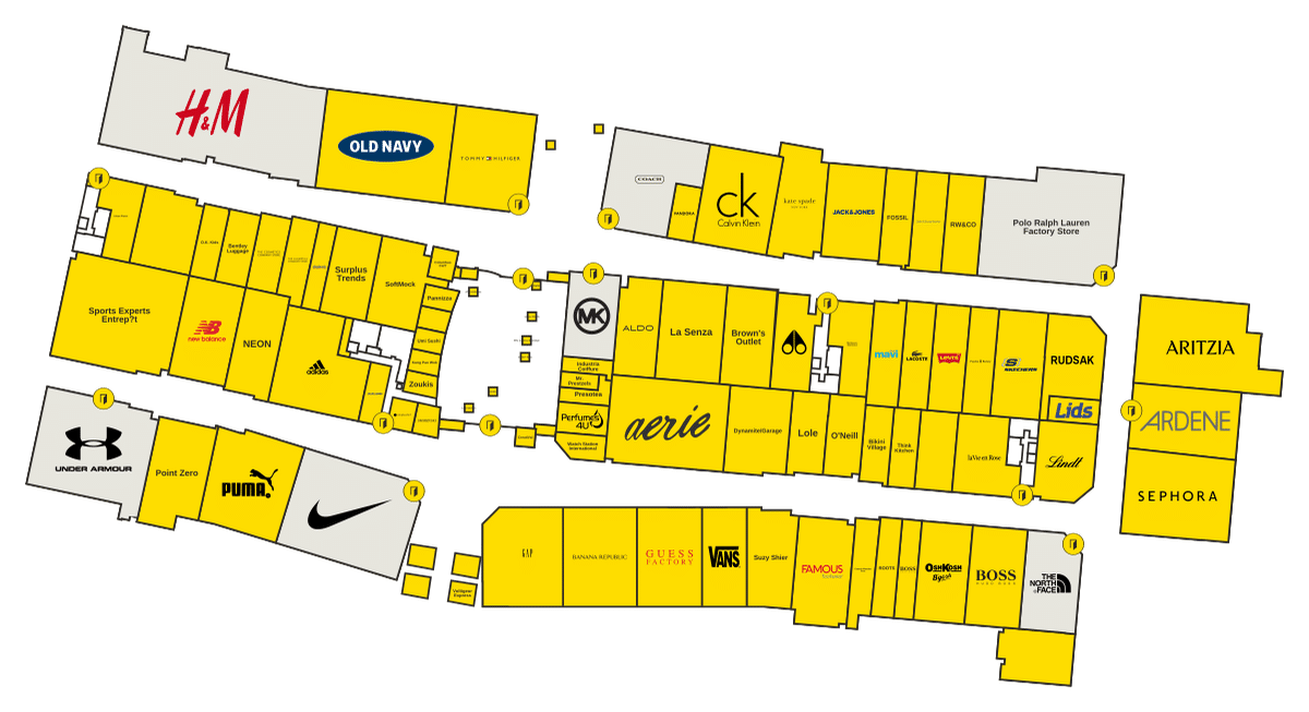 Premium Outlets Montreal Directory Map