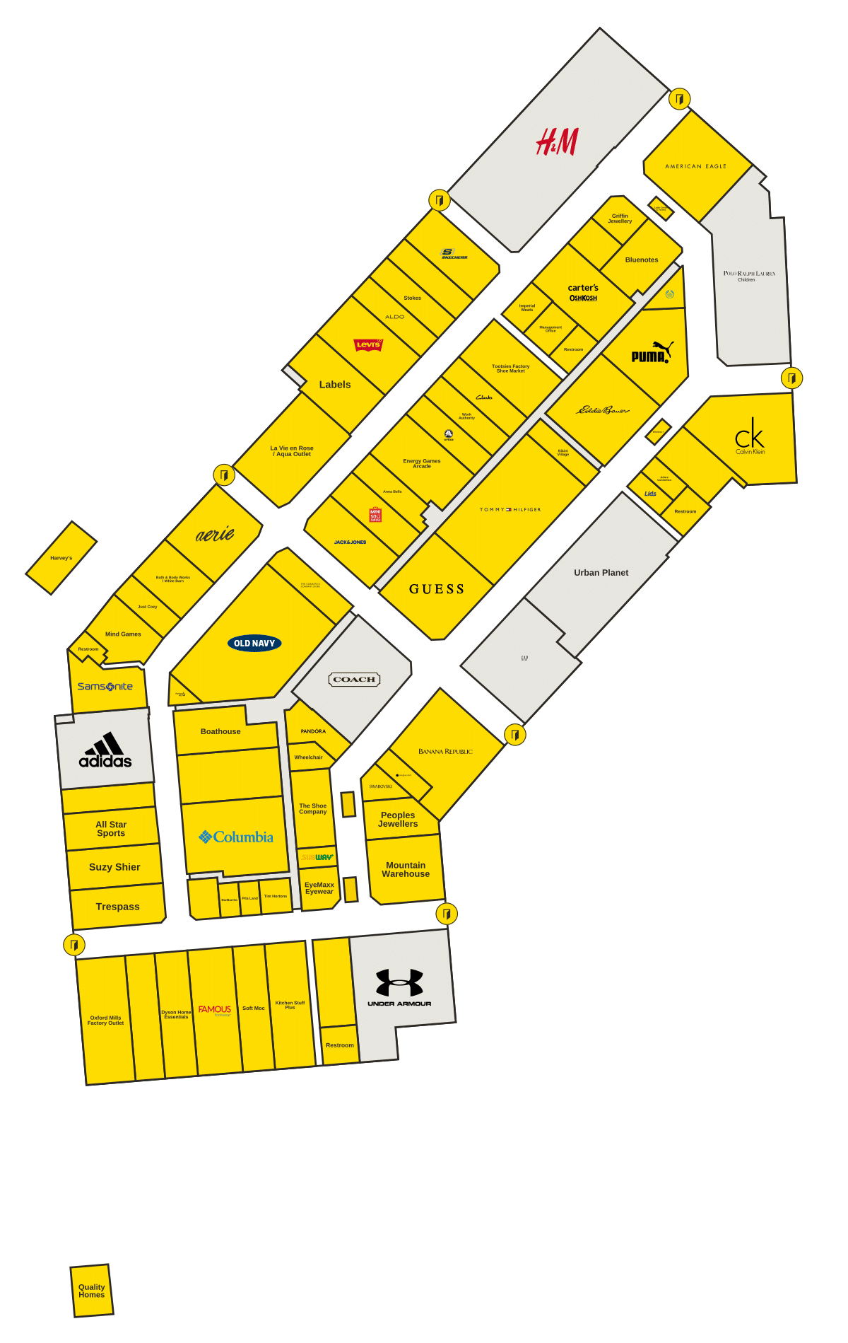 Tanger Outlets Cookstown Directory Map