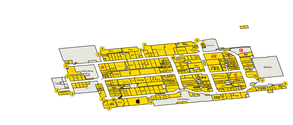 Yorkdale Shopping Centre Directory Map