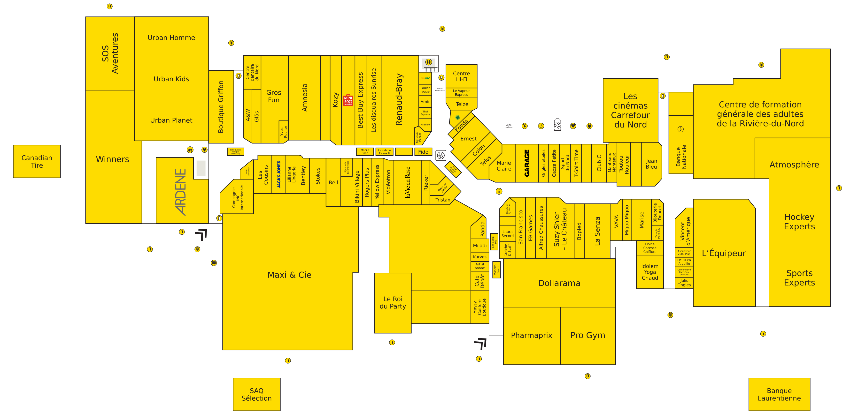 Floor plan for the Carrefour du Nord directory map