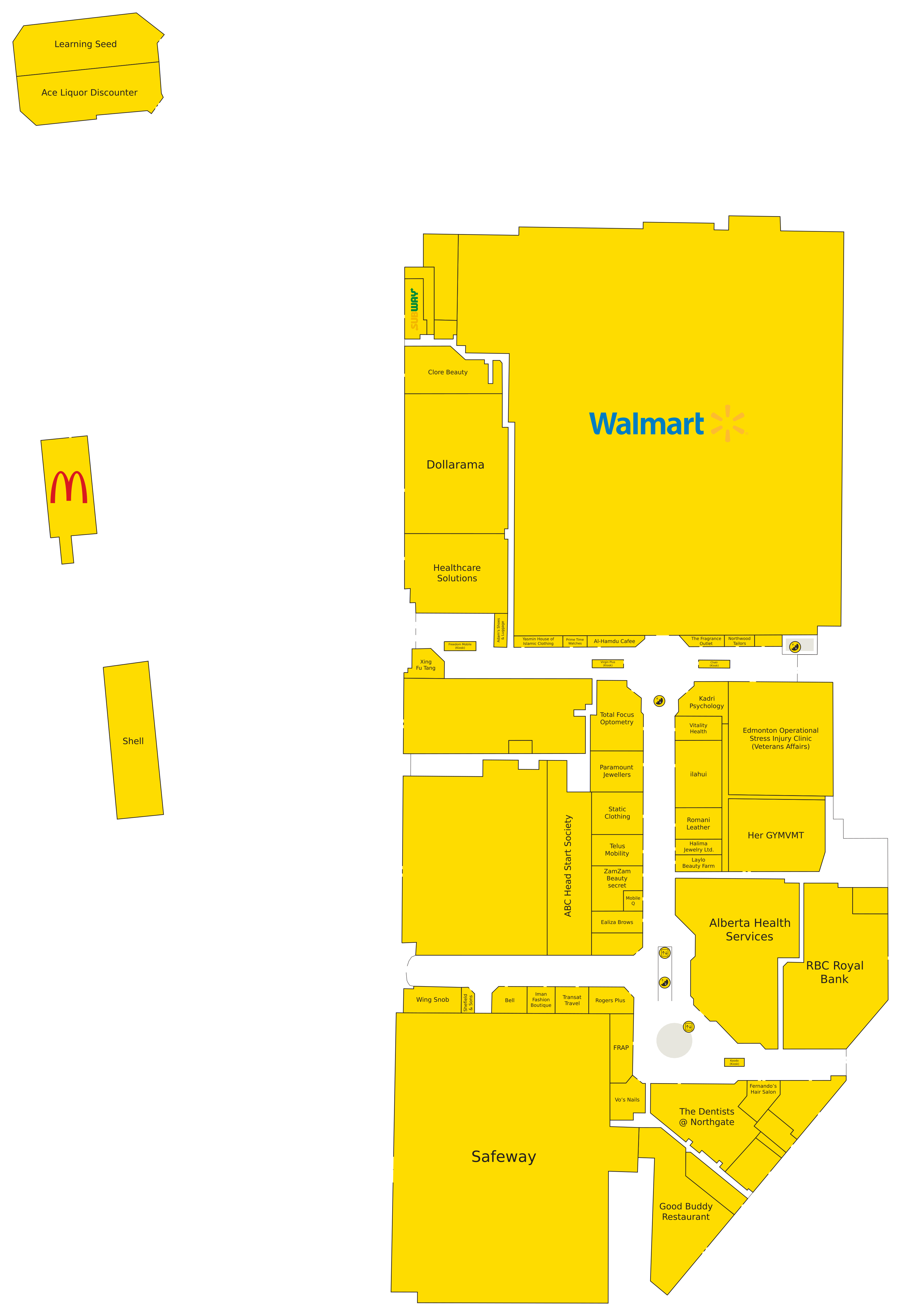 Floor plan for the Northgate Centre directory map