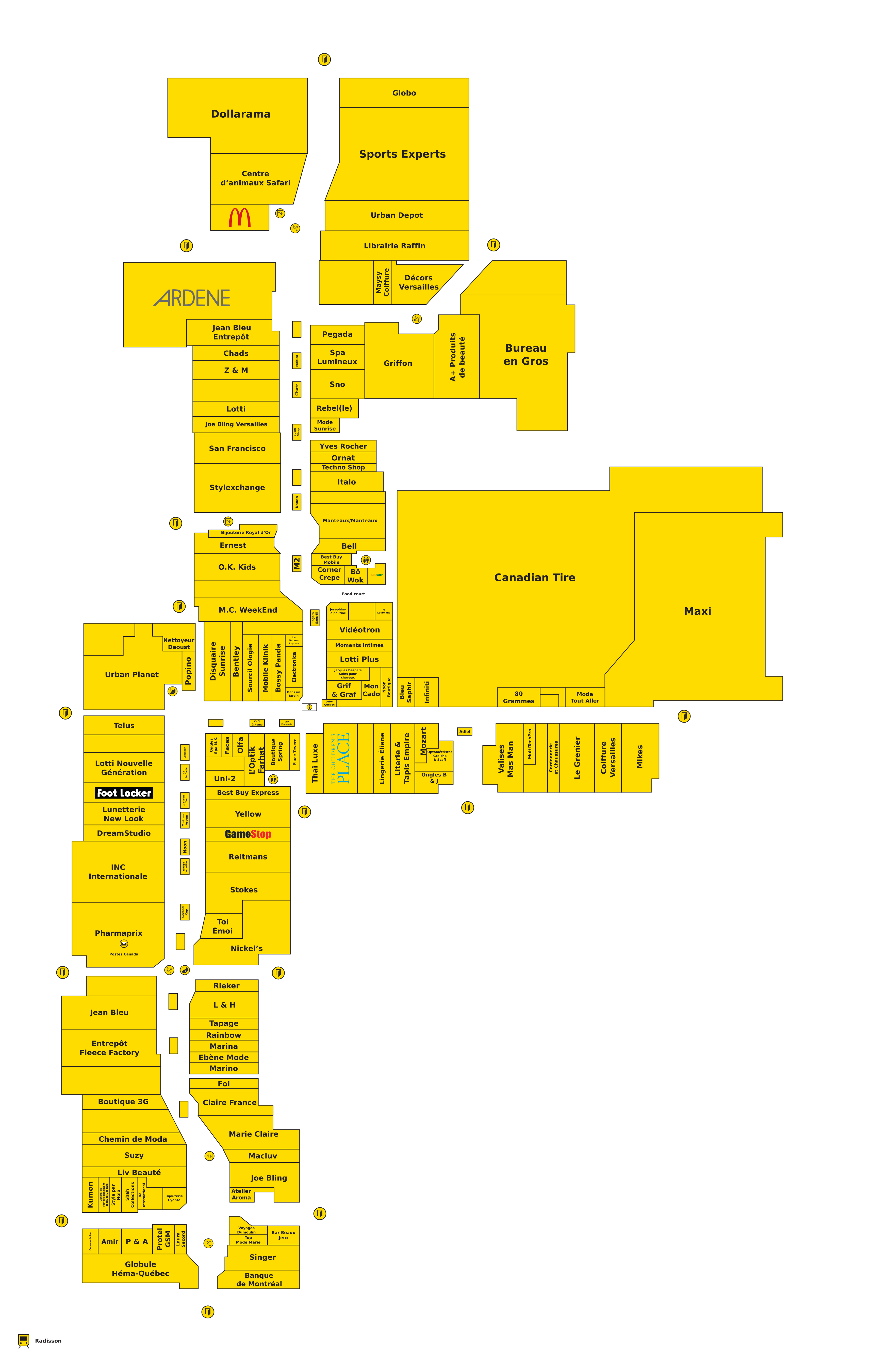 Floor plan for the Place Versailles directory map